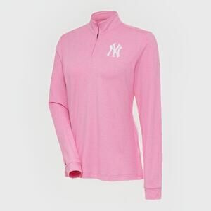New York Yankees Antigua Quarter-Zip Pullover Top Women's Size Medium Pink